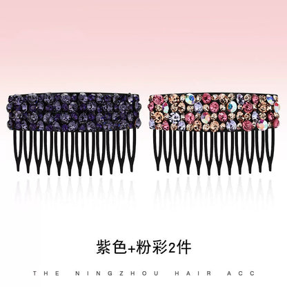 Korean Dongdaemun High-End Rhinestone Hair Comb Inverted Comb for Women, Sophisticated Elegance New Loose Hair Styling Tool Hair Clip