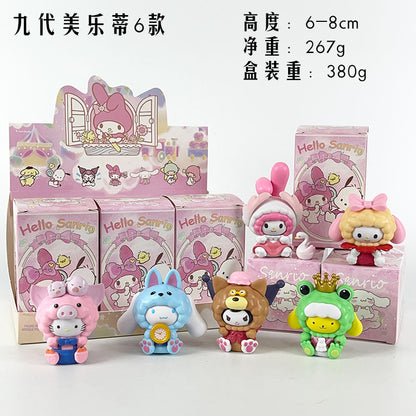 Explosive blind box figure 9 generations 6 Melody Sanrio Kuromi blind box doll ornament figure model wholesale