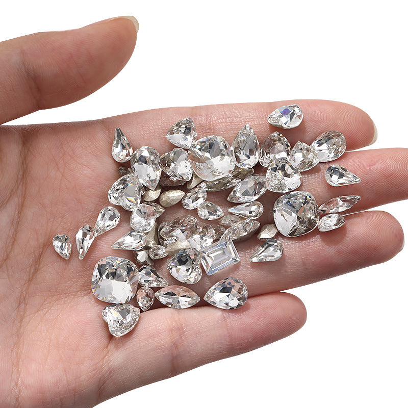 K9 white transparent rhinestones, multiple specifications of pointed bottom rhinestones, nail art rhinestones, luggage, activewear accessories, footwear, pointed sole rhinestones
