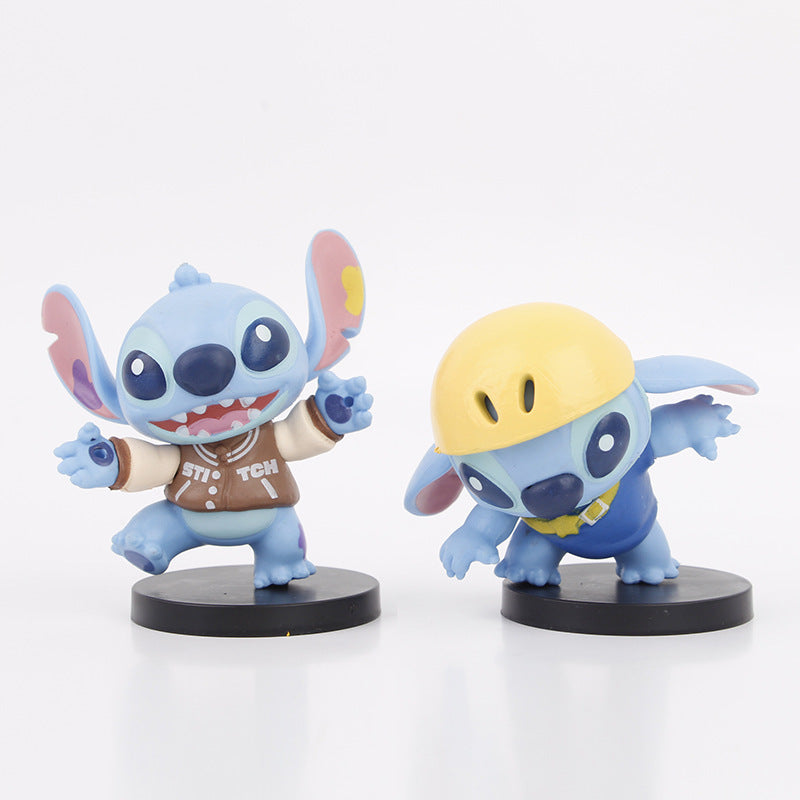 Anime wholesale interstellar baby Stitch happy guitar Stitch doll ornament doll Stitch micro model