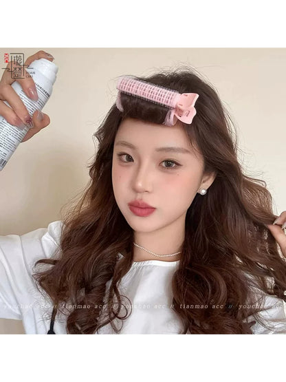 Lazy air bangs, curling tubes, female high skull top styling artifacts, forehead hair roots, fluffy clips, curling pins, headdresses
