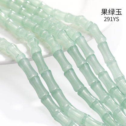 6x12mm Glass Bamboo Beads - Translucent Glazed Crystal DIY Jewelry Beading Accessories