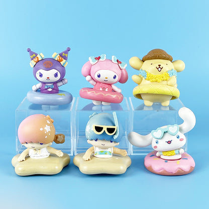 Ocean Swimming Circle Melody 6 Kulomi Twin Star Melody Cinnamon Dog Sanrio Doll Ornaments