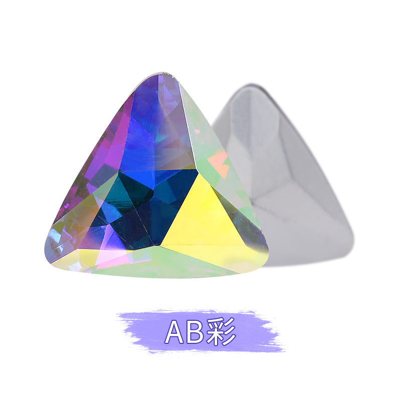 Pointed bottom triangular diamond, irregular rhinestone phone case, diamond attachment, diamond apparel, clothing, shoes, bags, crystal jewelry, accessories, pointed bottom triangular diamond