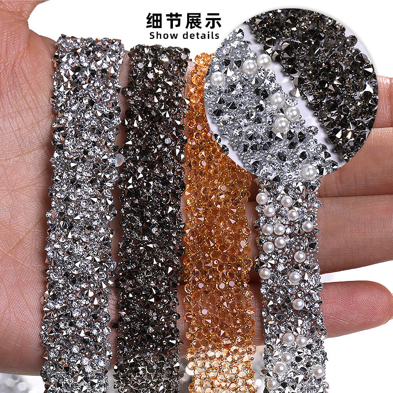 Resin drill belt tear off adhesive rhinestone strip clothing shoe bag drill hair dryer crystal drill handmade resin DIY accessories