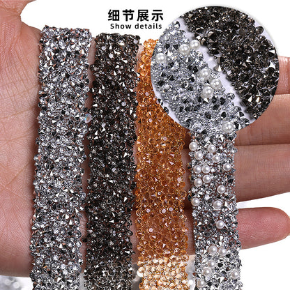 Resin drill belt tear off adhesive rhinestone strip clothing shoe bag drill hair dryer crystal drill handmade resin DIY accessories