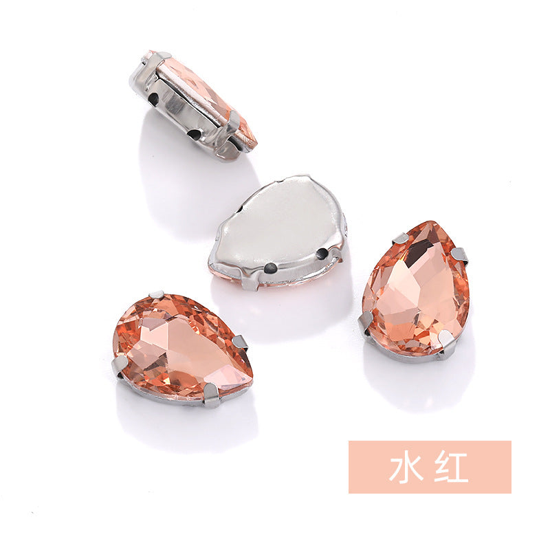 Teardrop Pointed Bottom Claw Rhinestones - White K Crystal Wedding Dress DIY Hand-Stitched Accessories