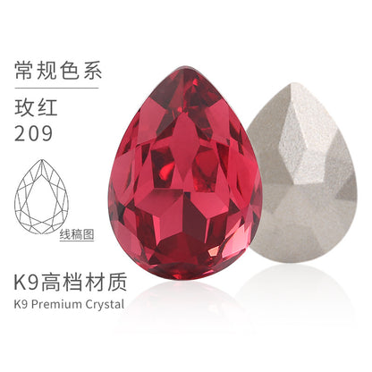 K9 material, pointed bottom pear-shaped rhinestone, color-resistant base, clothing crystal accessories, high-end pinkstone rhinestone