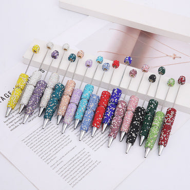 AB full diamond ballpoint pen diy cross-border creative beaded ballpoint pen cap with diamond heavy industry gift pen spot wholesale