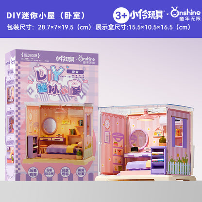 Childhood Infinite Girls DIY Mini Cottage Model Coffee House Dessert Shop Handmade Assembled Xiaoling Toy Gifts