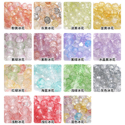 Multicolor Ice Flower Faceted Crystal Glass Beads - Wheel Scatter Bead Bracelet Necklace Accessories