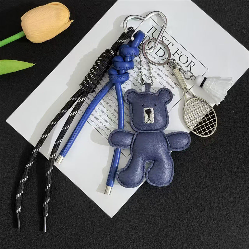 Dumb bear braided lanyard car keychain pendant cartoon cute bag charm mobile phone lanyard cute pendant