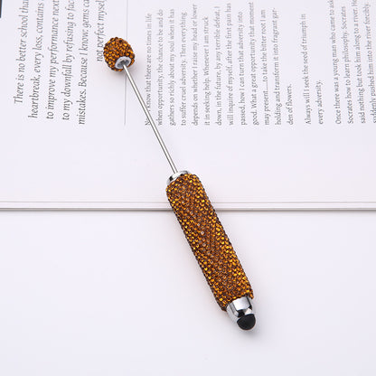 Source wholesale DIY touch screen full diamond ballpoint pen AB dazzling faience clay diamond ballpoint pen cross-border hot selling handmade gifts
