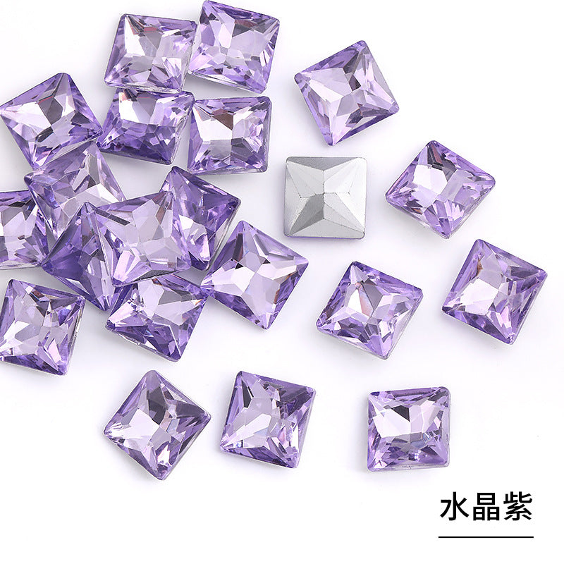 Square special-shaped diamonds, real silver-plated bottoms, bags, hair clips, accessories, shoes, clothing, accessories, pointed bottoms, square diamonds