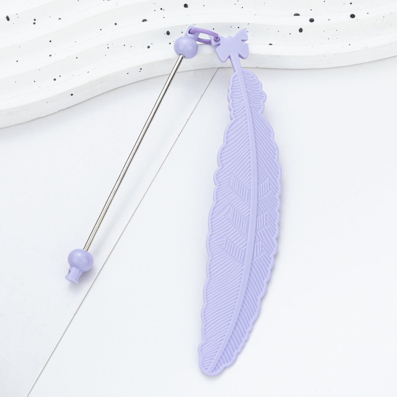 Plastic Feather Bookmark - Cartoon Pendant Children Handmade Beaded Reading Mark Book Holder