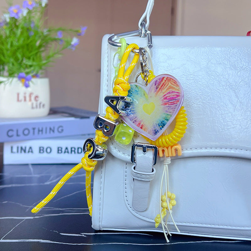 Creative miu series love bracelet keychain simple bag pendant accessories car DIY keychain pendant wholesale