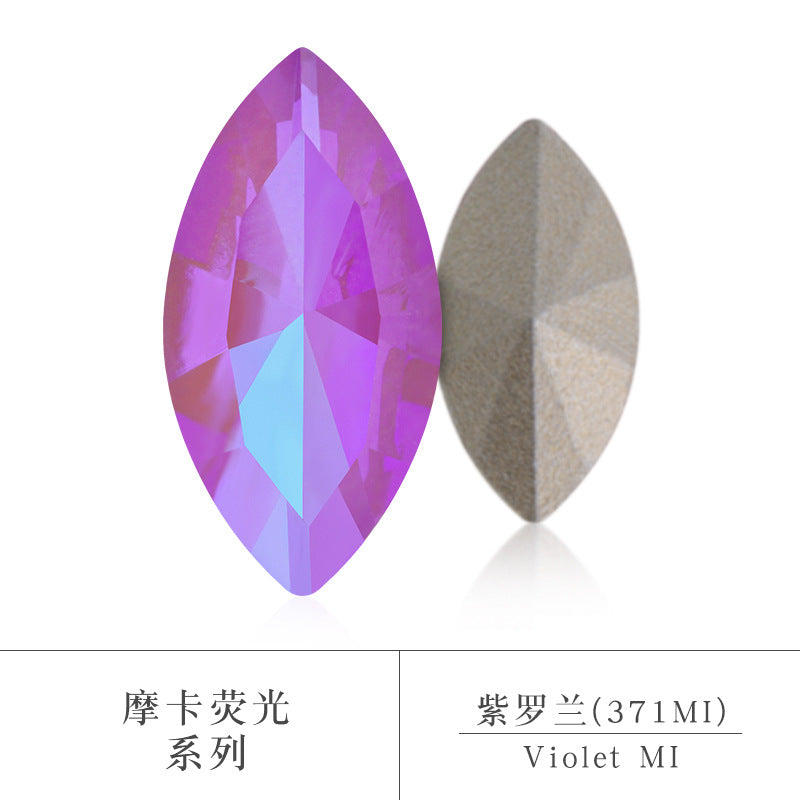 Pointed Base Horse-Eye Mocha AB Rhinestone Accessories Finished Accessories DIY Accessories Special-shaped Rhinestone Materials Factory Wholesale