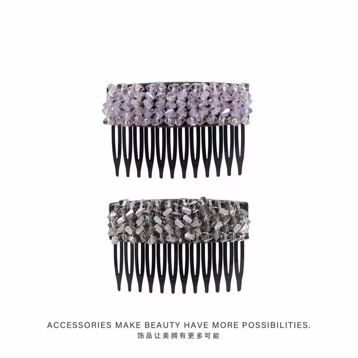 Elegant light luxury rhinestone hair comb, high-end inverted comb hair accessory, new style of bangs and loose hair organizer, side hair clip