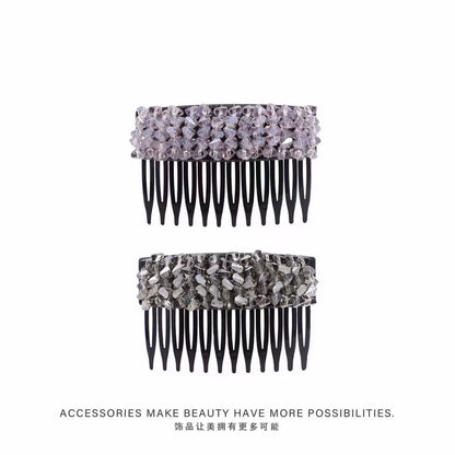 Elegant light luxury rhinestone hair comb, high-end inverted comb hair accessory, new style of bangs and loose hair organizer, side hair clip