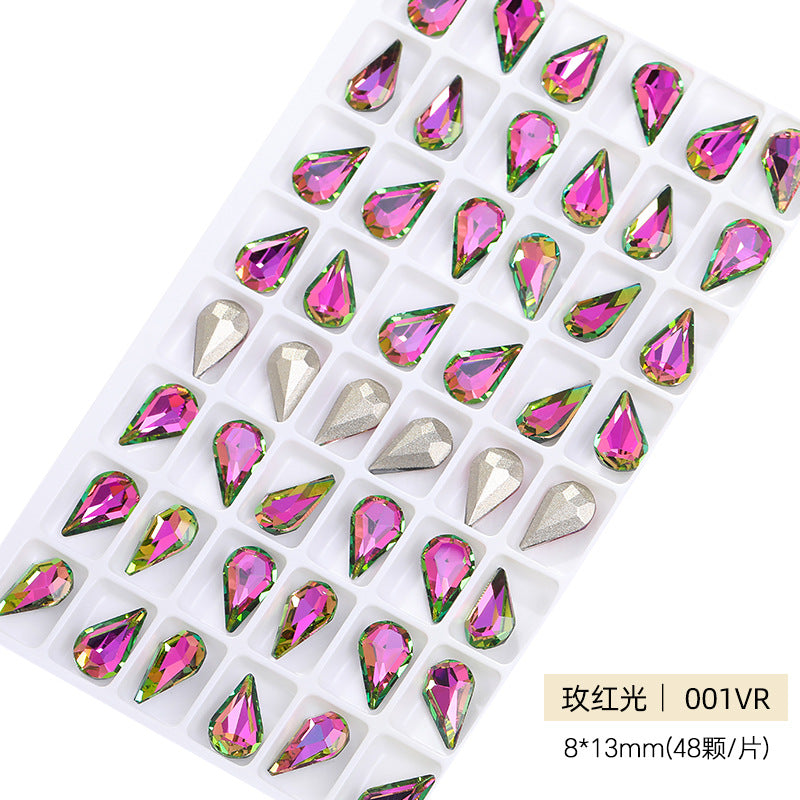 Cross-border source: Guazi pointed water drop, high-top diamond, special-shaped water rhinestone, DIY jewelry accessories, pointed bottom diamond, nail art sticker, diamond material