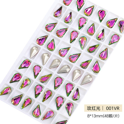 Cross-border source: Guazi pointed water drop, high-top diamond, special-shaped water rhinestone, DIY jewelry accessories, pointed bottom diamond, nail art sticker, diamond material