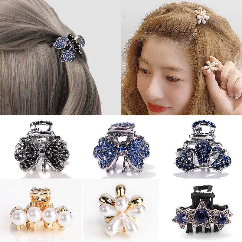2026 new high-end flash diamond metal hairpin small grab clip women's bangs clip side forehead hairpin Korean headdress