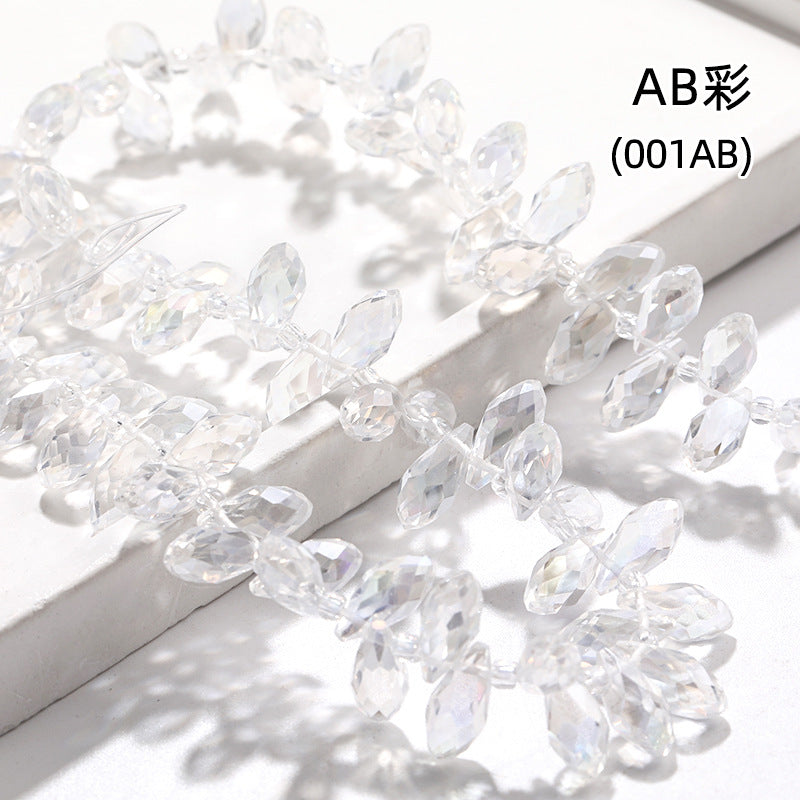 Water Drop Crystal Glass Beads - 6x12mm Horizontal Hole Multi-Color Beaded Curtain Clothing DIY