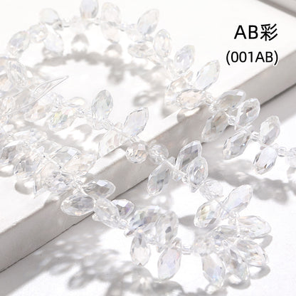 Water Drop Crystal Glass Beads - 6x12mm Horizontal Hole Multi-Color Beaded Curtain Clothing DIY
