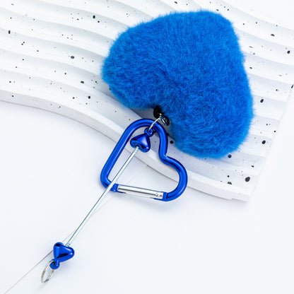DIY Beaded Love Carabiner - Plush Pendant Love Lock Buckle Hairball Carabiner Wholesale