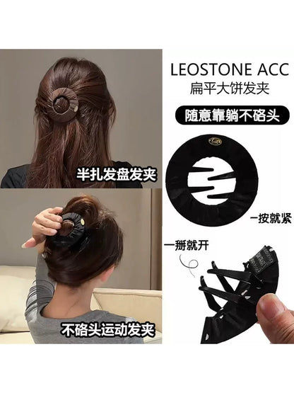 Flat hair clip, large pancake claw clip for women, new style for women, half-tie hair bun hair clip for the back of the head, yoga sports hair clip