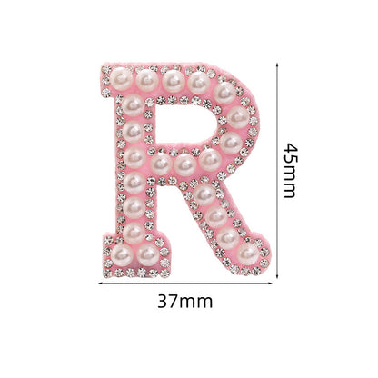 Hot Heat Patch Stickers with 26 English Letters DIY Accessories Clothing Accessories White Diamond Pink Nonwoven Fabric Stickers