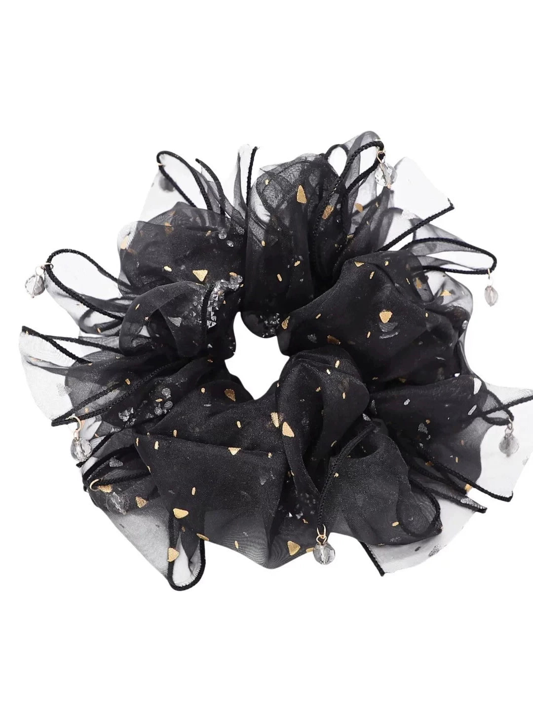 High-end rhinestone mesh bow hair tie for women, high hair volume, elastic sequins for accents, small pendants, hair tie hair accessories