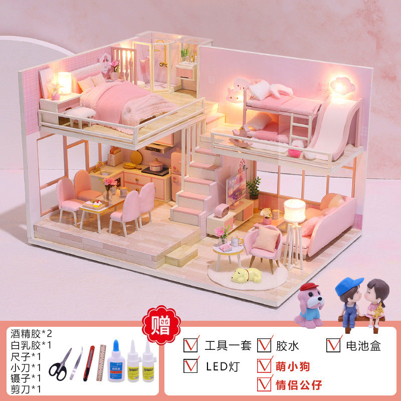 Yangbei DIY cabin making mini princess small house model assembly villa toy creative birthday gift female