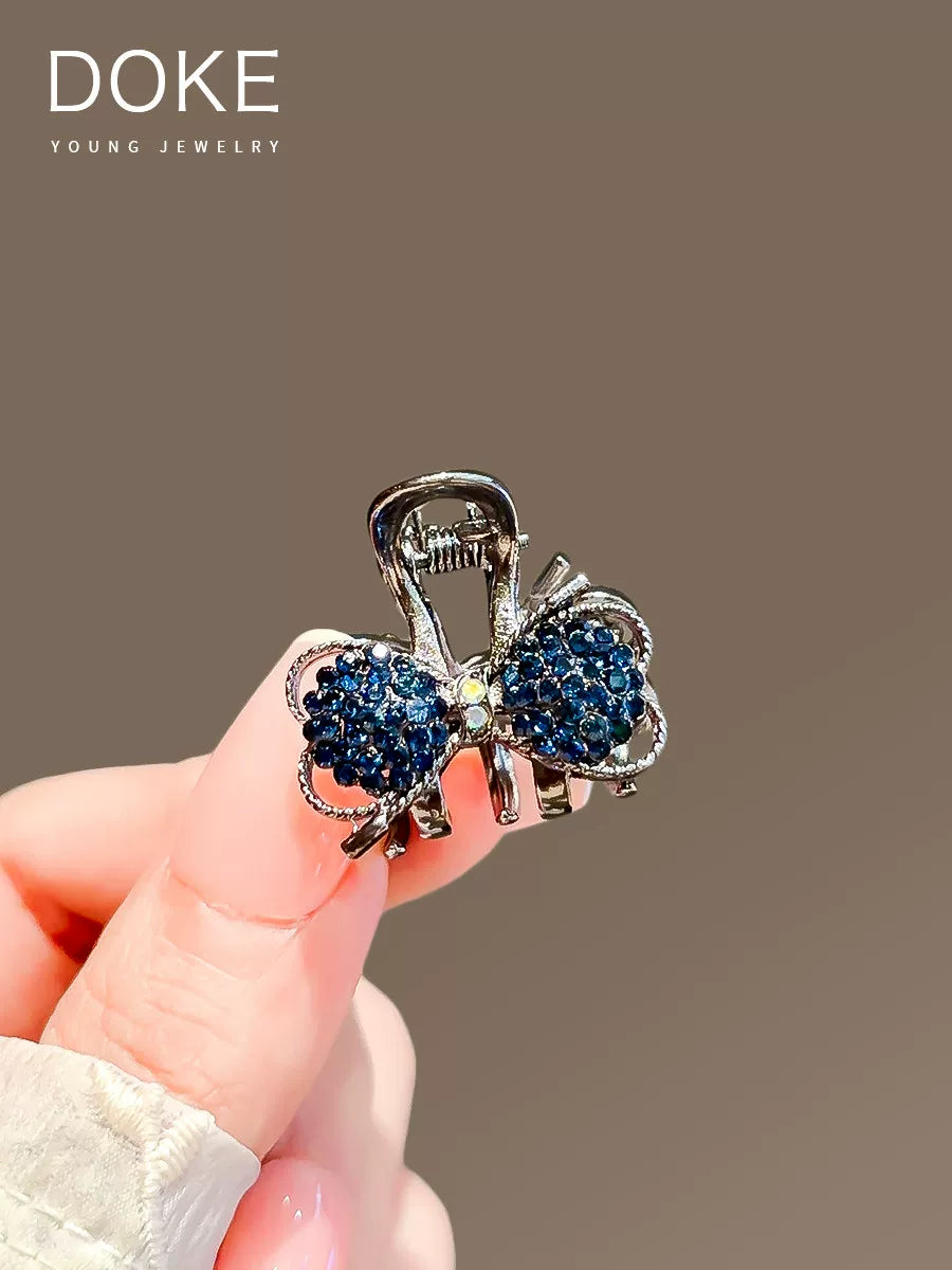 Mini small bow rhinestone hair clip, new exquisite bangs side clip, top small grab clip, crushed hair clip