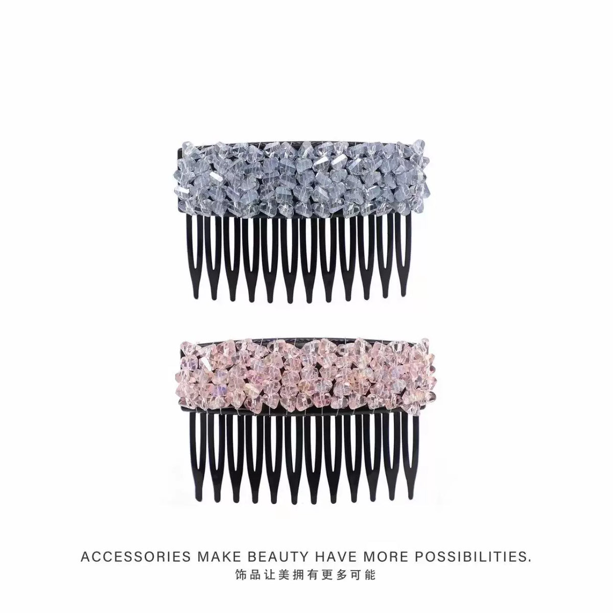 Elegant light luxury rhinestone hair comb, high-end inverted comb hair accessory, new style of bangs and loose hair organizer, side hair clip