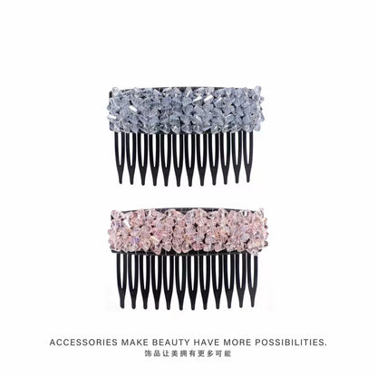Elegant light luxury rhinestone hair comb, high-end inverted comb hair accessory, new style of bangs and loose hair organizer, side hair clip