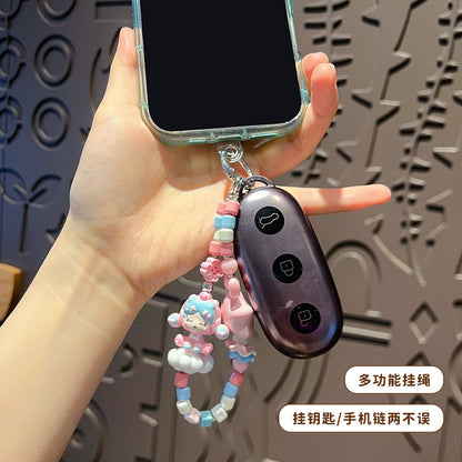 Handmade DIY bubble sitting posture cute baby beaded mobile phone chain small pendant bag doll doll keychain pendant