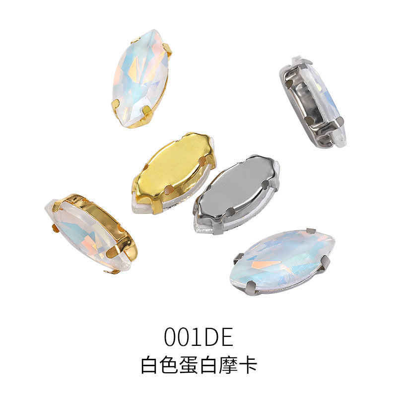 Xichuan horse's eye protein mocha claw drill with holes hand-sewn glass rhinestone DIY macaron clothing hat decoration