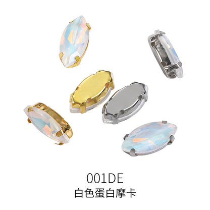 Xichuan horse's eye protein mocha claw drill with holes hand-sewn glass rhinestone DIY macaron clothing hat decoration