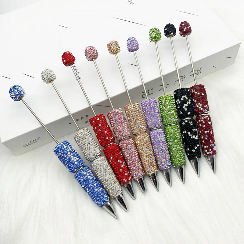 AB full diamond ballpoint pen diy cross-border creative beaded ballpoint pen cap with diamond heavy industry gift pen spot wholesale