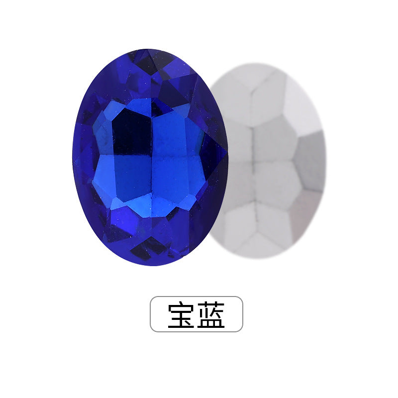 Oval Pointed Bottom Diamond Rhinestones - Crystal Glass Hair Accessories Wedding Dress Decoration