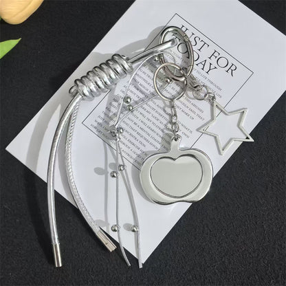 MIU series high-end pendant silver love keychain butterfly festival bag pendant braided rope accessories
