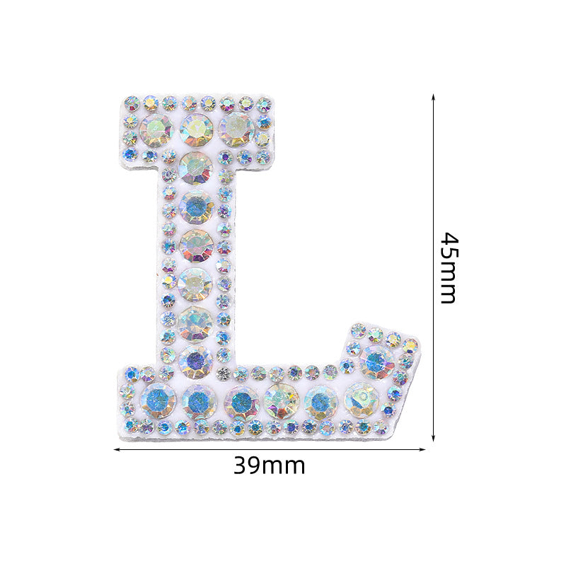 In stock AB color hot stamp diamonds, pearl letter embroidery badges, badges, patch patches, apparel accessories, full diamonds, full diamonds