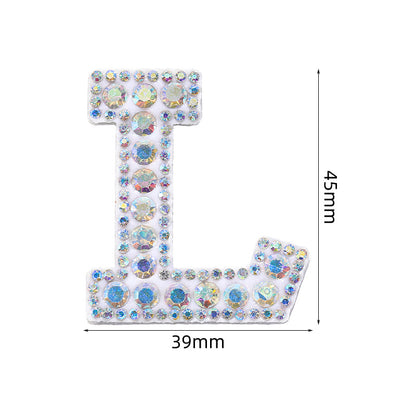 In stock AB color hot stamp diamonds, pearl letter embroidery badges, badges, patch patches, apparel accessories, full diamonds, full diamonds