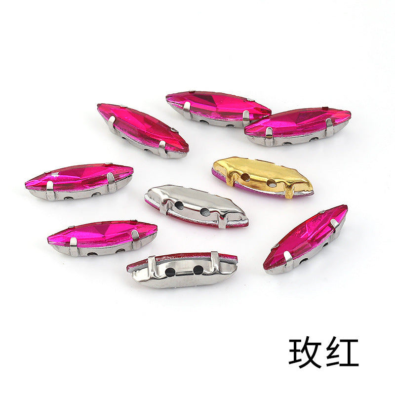 Slender claw drill, manual drilling, hand-stitched glass drill, anti-hook claw drill, hat accessories, clothing accessories, fine brassicle claw drill