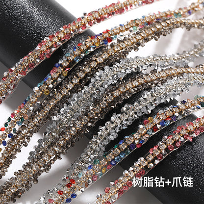 0.9mm wide double-sided tape peels off and sticks diamonds with rhinestone claw chains, diamond strips, colorful diamond chains, dense DIY accessories