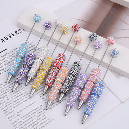 DIY  heavy industry full of diamonds full of pearl ballpoint pen creative gradient beaded ballpoint pen gift pen spot wholesale