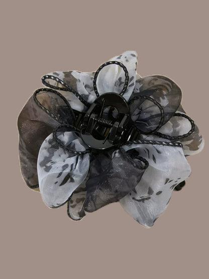 Korean style elegant high-end new organza floral claw clip for women, sophisticated hair clip, back hair clip, hair clip for the back of the head, hair accessory