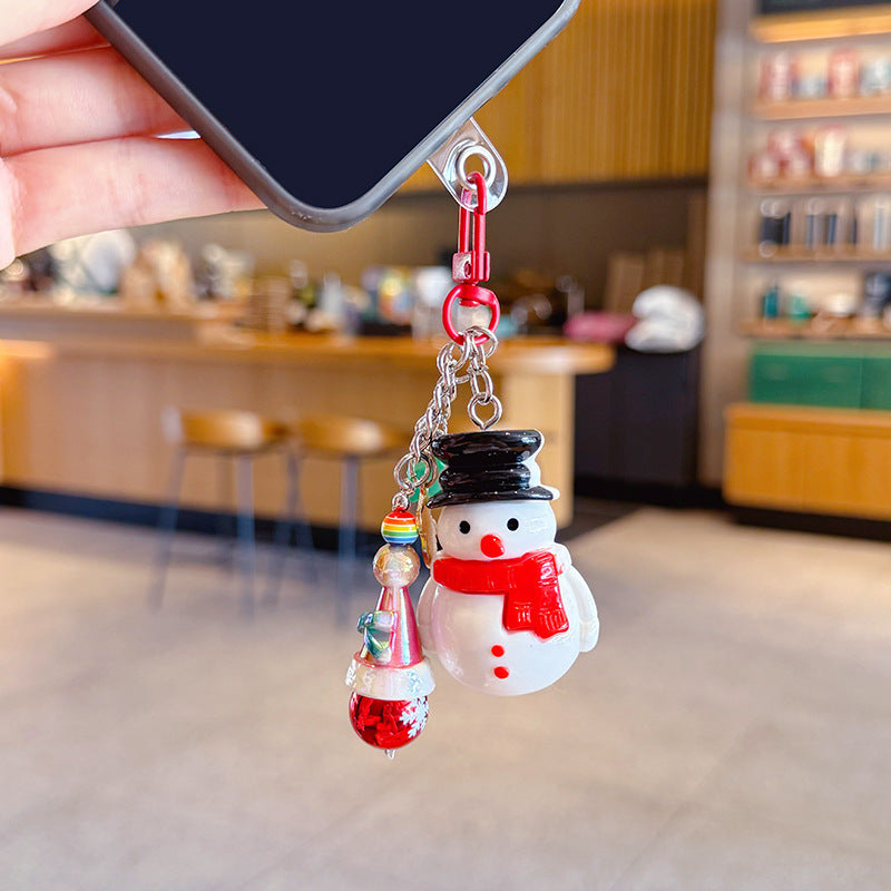 Creative PU Leather Christmas Tree Keychain Pendant Couple Car Bag Keychain Pendant Christmas Gift