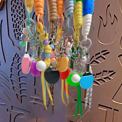 Creative miu tie table tennis love bracelet keychain pendant couple car bag keychain pendant gift